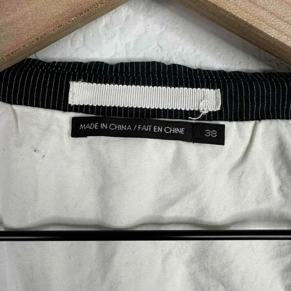 Club Monaco Blazer Men's Size 38 Black Pinstripe Linen Blend Career Casual - Picture 11 of 12